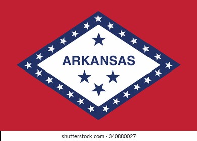 Flag of Arkansas state of the United States. Vector illustration.