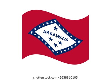 Flag of Arkansas. Arkansas wavy flag digital vector illustration. Fluttering flag.