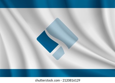 Flag of Arlington County, Virginia, USA. Realistic waving flag of Arlington County vector background.