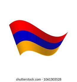 Flag of Armen. A wavy flag. Icon. Isolated Vector Illustration.