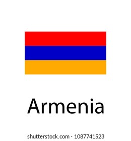 Flag of Armen. A wavy flag. Icon. Isolated Vector Illustration.

