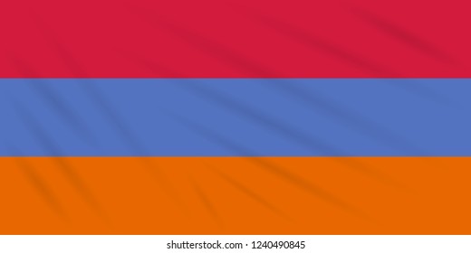 Flag Armenia - alternative swaying in wind, realistic vector.