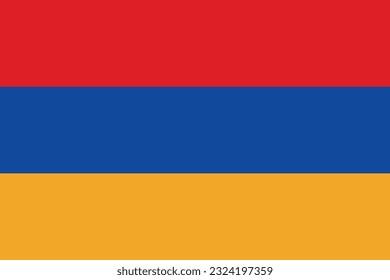 Flag of Armenia. The Armenian flag is a red-blue-orange tricolor. State symbol of the Republic of Armenia.