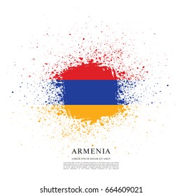 Flag of Armenia, brush stroke background