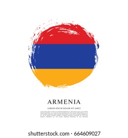 Flag of Armenia, brush stroke background