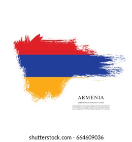 Flag of Armenia, brush stroke background