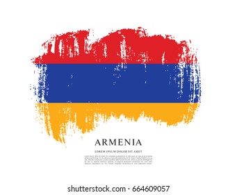 Flag of Armenia, brush stroke background