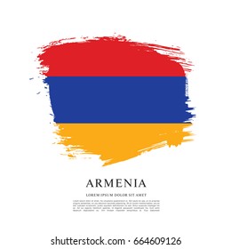 Flag of Armenia, brush stroke background