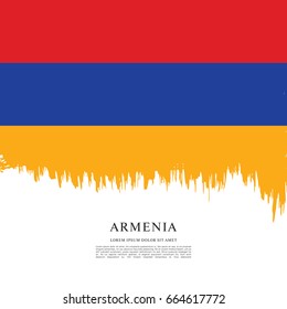 Flag of Armenia, brush stroke background