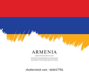 Flag of Armenia, brush stroke background