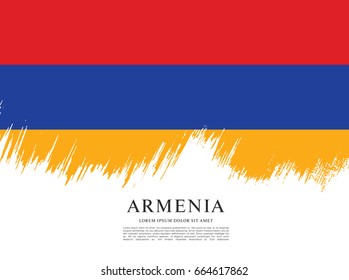 Flag of Armenia, brush stroke background