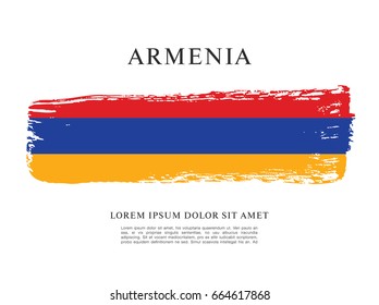 Flag of Armenia, brush stroke background