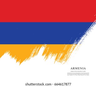 Flag of Armenia, brush stroke background
