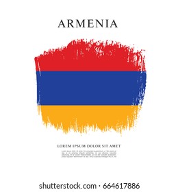 Flag of Armenia, brush stroke background