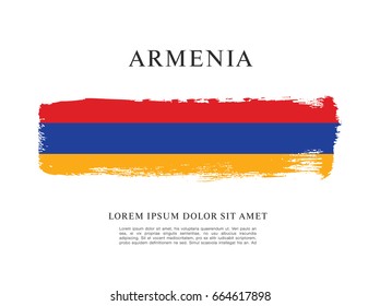 Flag of Armenia, brush stroke background