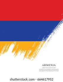 Flag of Armenia, brush stroke background