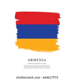 Flag of Armenia, brush stroke background