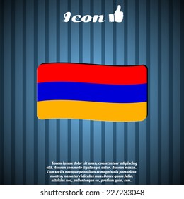 Flag of Armenia. Flat style. Made in vector