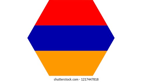 Flag Of Armenia  Hexagon vector illustration