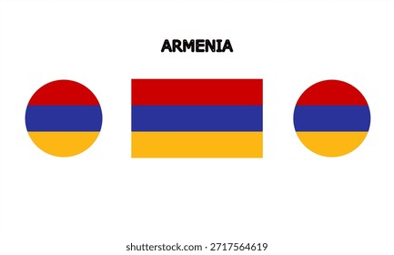 Flagge von Armenien in hoher Qualität (rechteckig und kreisförmig)
