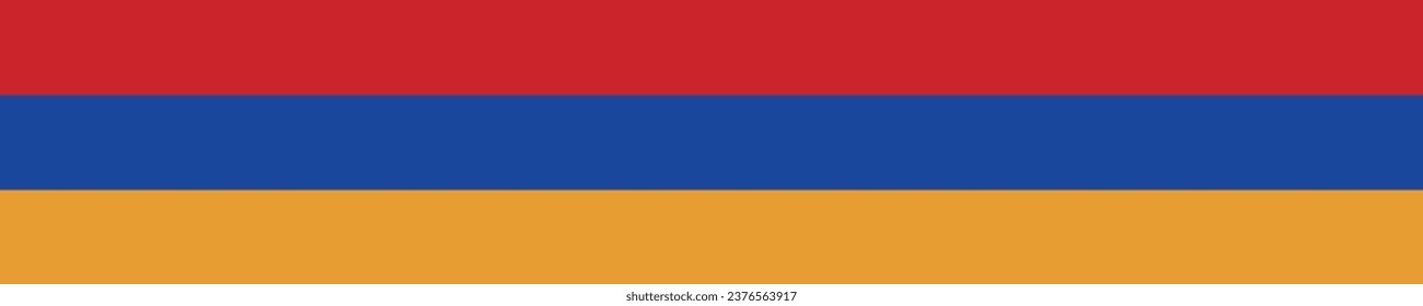 The flag of Armenia. Flag icon. Long size. Standard color. A long banner. Computer illustration. Digital illustration. Vector illustration.
