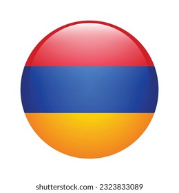 The flag of Armenia. Flag icon. Standard color. Circle icon flag. 3d illustration. Computer illustration. Digital illustration. Vector illustration.