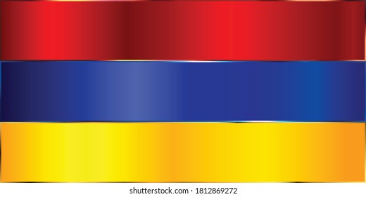 Flag of Armenia with metal gradient