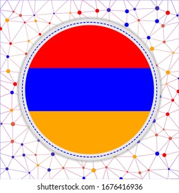 Flag of Armenia with network background. Armenia sign. Charming vector illustration.