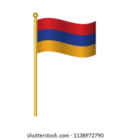 Flag of Armenia ,Armenia flag official colors and proportion correctly, Armenia flag waving isolated Vector illustration eps10.