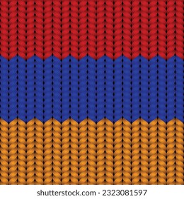 Flagge Armeniens auf einer geflochtenen Rop.