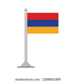 Flag of Armenia on flagpole isolated