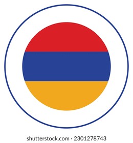 Flag of Armenia in round circle.