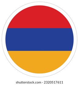 Flag of Armenia in round circle. Armenia flag circle