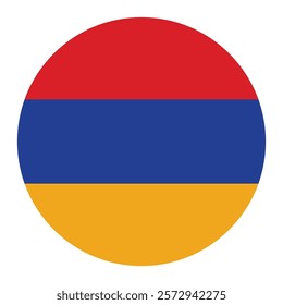 Flag of Armenia round shape, national symbol