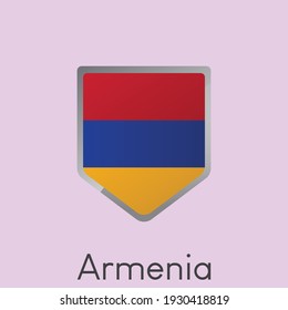 Flag of Armenia shield icon design, Simple gradient vector illustration, eps 10
