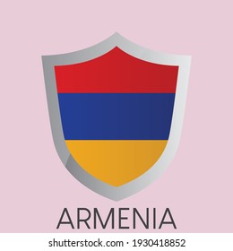 Flag of Armenia shield icon design, Simple gradient vector illustration, eps 10
