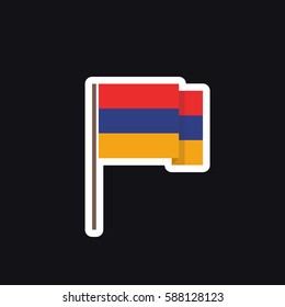 flag of Armenia, sticker. vector illustration