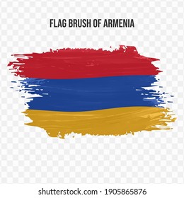 Flag Of Armenia in texture brush  with transparent background, vector illustration in eps file