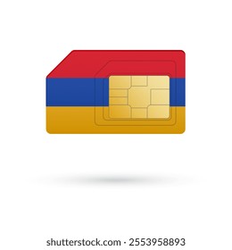 Flag of Armenia. Vector illustration of SIM Card with flag on white background