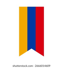 Bandera de Armenia. Ilustración vectorial digital de ícono de bandera de Vertical de Armenia. La bandera colgante.