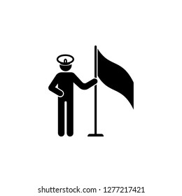 flag, army, captain,  icon. Can be used for web, logo, mobile app, UI, UX
