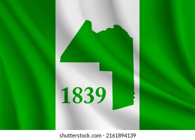 Flag of Aroostook County, Maine, USA. Realistic waving flag of Aroostook County vector background.