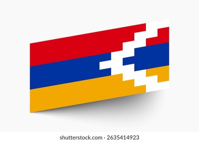 Flag of Artsakh. Artsakh flag official colors tilted icon digital vector illustration design.