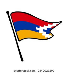 Flag of Artsakh, a vector illustration flag icon design in the hand-drawn style of Artsakh.