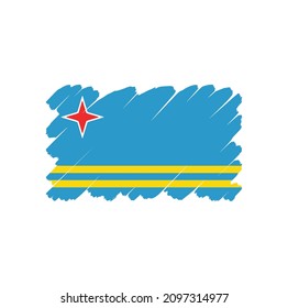 Bandera de Aruba, fondo del pincel