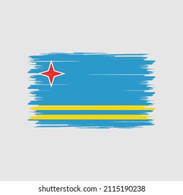 Flag of Aruba with brush style