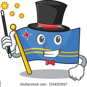 flag aruba character magician cartoon style mascot