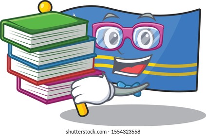 flag aruba character student bring book cartoon style mascot