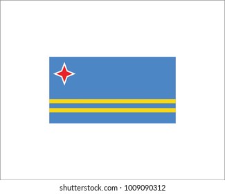 Flag of the Aruba.  Icon on white background. Isolated Vector Illustration