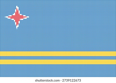 Flag of Aruba pixel art of dots